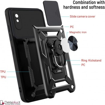 5in1 smūgiams atsparus dėklas su žiedu ir kameros apsauga (Xiaomi Redmi 9A)